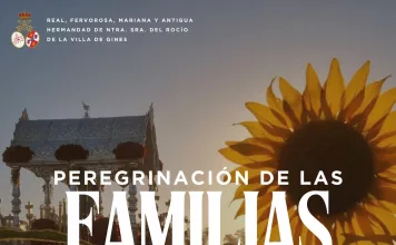 Peregrinación de las familias de la Hermandad del Rocío de Gines