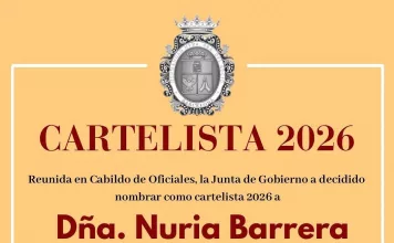 Nuria Barrera, cartelista de la Hermandad del Rocío de Barcelona
