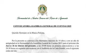 Asamblea general de cuentas de la Hermandad del Rocío de Ayamonte