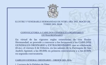 Cabildos Ordinario y Extraordinario de la Hermandad del Rocío de Torre del Mar